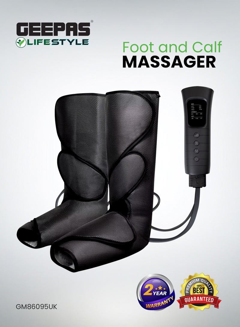 GEEPAS Foot and Calf Massager 6 Modes| Heating and Vibration Function, All Round Massage| Ideal for Athletes, Seniors, Perfect for Relaxation, Deep Tissue Massage, Acupressure| 2 Years Warranty GM86095UK Black - Image 1